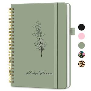 lot 20494 image: Taja Undated Weekly Planner, Weekly To Do List Notebook with Goal and Habit Tracker Organizer, A5 Weekly Planner Notebook with Spiral Binding, 6.1in x 8.2in - Green