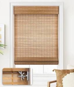 lot 1737 image: Ceylon Bamboo Roman Shades Ceylon Chestnut 34.5inW x 48inH