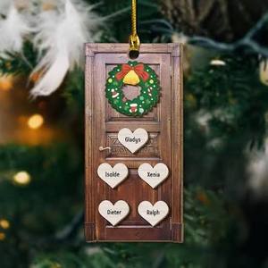 lot 2154 image: Rustic Wood Door Christmas Ornament 23.5 inch Polyester AWS01MC3103-75