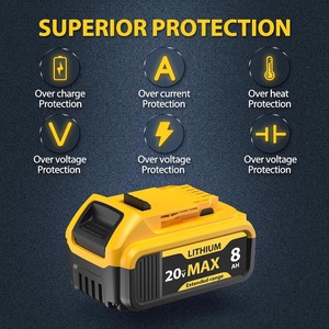 lot 19924 image: POWLAND 2-Pack 8000mAh 20V Max Lithium Battery DCB207 DCB206