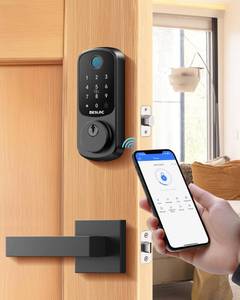 lot 1788 image: DESLOC B200 Fingerprint Smart Lock with 2 Lever Handles, Keyless Entry Front Door Lock Set, Electronic Keypad Deadbolt, App Control, Auto Lock, Long Battery Life, Secure Home Access