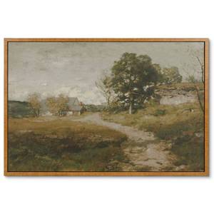 lot 1801 image: InSimSea Framed Canvas Wall Art Vintage Decor, Room Decor Classical Oil Painting Canvas Prints Arkville Landscape Vintage Wall Art Home Decor, 16inx24in