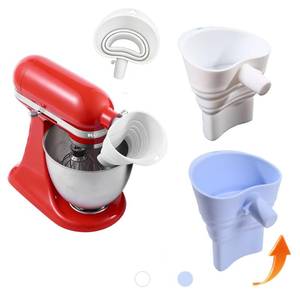 lot 2066 image: Upgraded Flour Funnel for Kitchen Aid Mixer,Food-Grade Silicone,Fits Artisan Ksm150 4.5-5QT Tilt-Head,Large-Capacity Foldable Flour Funnel,Easy to Install,Dishwasher Safe (Blue)