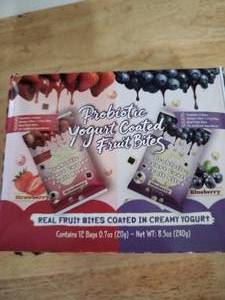 lot 2117 image: Fruit Bites Coated in Creamy Yogurt Snack Pack Mixed Berries