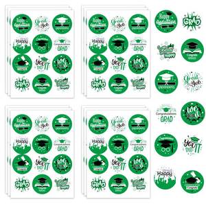 lot 2139 image: Fyeoxle 10Pack 2025 Graduation Stickers Class of 2025 Round Label Stickers Congrats Grad You Did It Adhesive Stickers Diploma Sealing Decal for Candy Bag Gifts Wrapping Grad Party Supplies (Green)