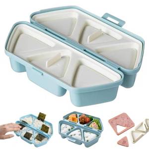 lot 2153 image: 6 in 1 Onigiri Mold, Triangle Rice Ball Mold with Innovative Spam Slicer Lid for Onigiri and Sushi, Multifunctional DIY Onigiri Maker, Ideal for Lunch and Picnic