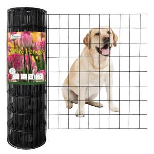 lot 3340 image: FOREHOGAR Black PVC Coated Welded Wire Fence 24 Inch x 50 Foot, 2 Inch x 3 Inch 16GA, Garden Border Fencing Roll Vinyl Coating Metal Wire Mesh for Yard Vegetable Plant Protection Poultry Netting