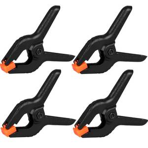 lot 4300 image: 4 Pack Spring Clamps, 6inch Plastic Clips, Backdrop Clips, Big Clamps Heavy Duty, Spring Clips for Crafts, Backdrop Stand, Woodworking, Photography Studios (Black)