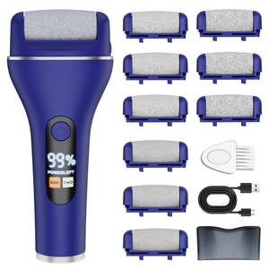 lot 4350 image: AdamPark Electric Callus Remover for Feet, Rechargeable Portable Electronic Foot Callus Remover 2-in-1 WetDry Foot Scrubber Electric Toot File for Hard Cracked Dry Dead SkinBlue