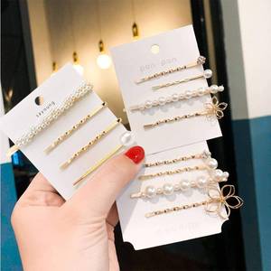 lot 4376 image: WHITEBRIDGE 12pcs Vintage Pearl Hair Bobby Pins Metallic Flower Barrettes Combination Hair Clips for Women Girls, Shiny Crystal Diamand Bobby Pins