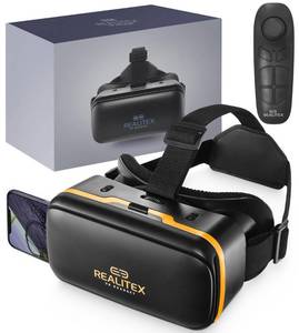 REALITEX 3D VR Headset for Kids + Android Remote - for iPhone and Android Phones | with 3D VR Videos and Apps Links | Virtual Reality Goggles Set for Beginners