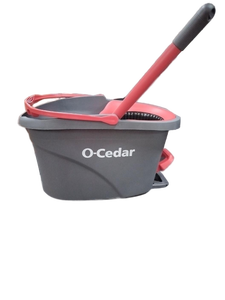 lot 5306 image: O-Cedar Mop Bucket with Wringer Red and Gray