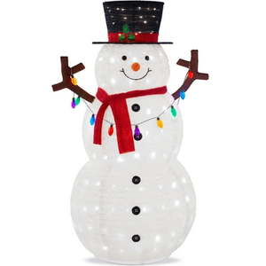 lot 5318 image: Best Choice Products 5ft Lighted Pop-Up Snowman  Outdoor Christmas Holiday Decoration w 200 LED Lights  Hat  Scarf