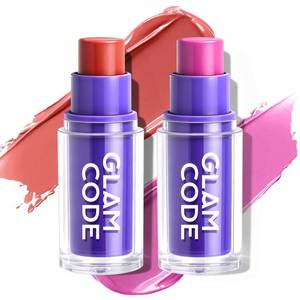 lot 6100 image: Glam Code Cream Blush Stick - Face Makeup Stick for Eyes, Lips and Cheeks, Multi-Use Cream Blush Balms Set with Natural Flush, Hydrating and Long-lastingVegan and Cruelty-Free - #05