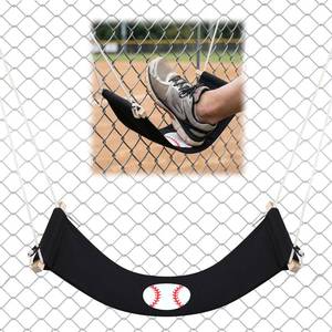 lot 6378 image: Gerrii Baseball Hanging Footrest Board Portable Foot Rest Baseball Mom Must Haves Black Canvas Pad with Metal Spring Clips Portable Step Pad for Dugout or Outdoor Field Fence
