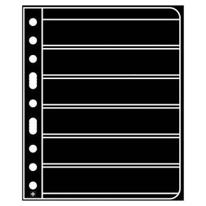 lot 6428 image: LIGHTHOUSE- VARIO Stamp Pages for Stamp Albums, Black 9-Hole Binder Pages with 6 Pockets for Stamp Collection - Pack of 25 lot of 2