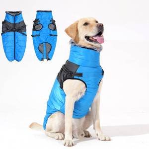 lot 6434 image: Dog Coat for Cold Weather Jacket with Harness Waterproof Reflective Vest with Winter Neckline Adjustable Buckle Hook for Leash Thick Fleece Lining Zipper Jacket Pet for Small Medium Large Dogs size S