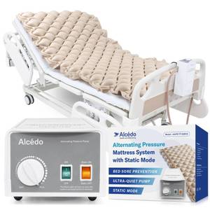 lot 9444 image: Alcedo Alternating Air Pressure Mattress Pad with Static Mode for Bed Sore and Ulcer Prevention, Hospital and Home Use Medical Mattress for Bedridden Patient, Adjustable Ultra Quiet and Waterproof