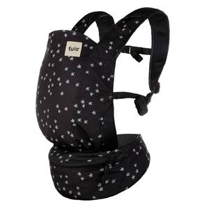 lot 9452 image: Baby Tula Lite Ripstop Nylon Compact Baby Carrier, Lightweight and Ergonomic Carrier for Travel wConvenient Storage Hip Pouch, Multiple Carrying Positions for 12lbs to 30lbs - Discover (BlackStars)