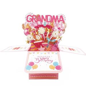 lot 10136 image: Asmallgf Great Grandma Birthday Gifts, Personalized Birthday Popup Card for Granny Nana, Best Nana Gifts from Granddaughter Grandson