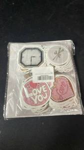lot 10145 image: Wall Clock and Decorative Stickers Set with Love You Design