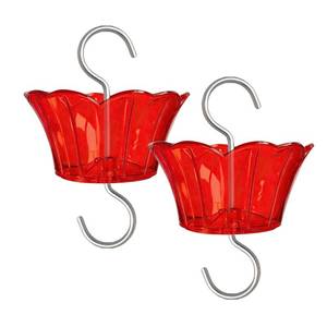 lot 12052 image: Ant Moat for Hummingbird Feeder - 3 OZ x 2 Pack Red Insect Guard with Large Capacity