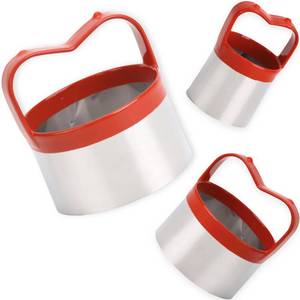 lot 12074 image: 3Pcs Round Cookie Cutters with Handle, Circle Biscuit Cutter for Baking, Dough Cutter, Metal Cookie Cutters, Coated and Soft PVC for Protection