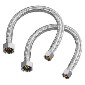 lot 12078 image: KAINGA 12in Faucet Supply Line, 38 inch Comp x 12 inch FIP Faucet Connector, Braided Stainless Steel Faucet Hose for Bathroom Sink and Kitchen, Leak-Resistant cUPC Certified Water Supply Line, 2 Pack