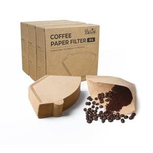 lot 12081 image: PakTalk 300 Count Cone Coffee Filters #4, Natural Brown Paper Coffee Filters 4 Cone Paper for Pour Over and Drip Coffee Maker (100 Count, Pack of 3)