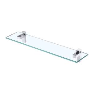 lot 19043 image: KES Glass Shelf for Bathroom, Glass Wall Shelves 16 Inch Floating Shelf Polished Chrome Finish, BGS3201S40