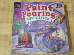 lot 19057 image: Purple Ladybug Paint Pouring DIY Clock Stardust Sorbet