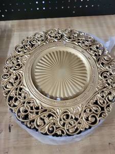 lot 19075 image: Ornamental Ceiling Medallion with Scrollwork Border 13 inch (12 Pack)