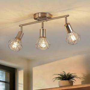 lot 19084 image: Guang Shuo 4-Light Track Light Brushed Nickel Adjustable Kitchen Track Lighting Multi-Directional Cage Flush Mount Ceiling Light with E26 Base Farmhouse Close to Ceiling Lamp for Dining Room Hallway