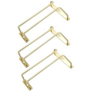 lot 20114 image: zoohot 7-Inch Gold Wine Glass Rack - Under Cabinet Stemware Wine Glass Holder for Bar Kitchen (1 Rows, 3 Pack)