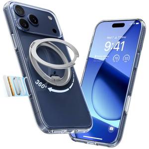 lot 20120 image: TORRAS 360 Magnetic Stand for iPhone 17 Pro Max Case, Fit for MagSafe 4X Military-Grade Protection Slim Case for iPhone 17 Pro Max 6.9in 2025, Clear, Ostand O3 Fitness Series