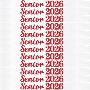 lot 20150 image: 12 Pack Senior Sash 2027, Red Glitter White Satin Finally Graduated Senior Cheerleader Sashes for Class of 2027 Graduation Party Supplies, White Red