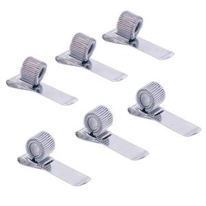 lot 20171 image: STNRST-IN 6 Pack Pen Holder for Notebook, Metal Adjustable Single Spring Loop Pen Holder Clips, Silver Portable Pen Clipboard Holder, Universal Pencil Organizer for Clipboard Home Office School