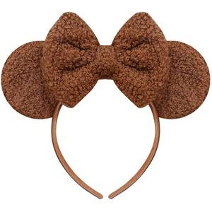 lot 20221 image: Trnerm Large Mocha Brown Mouse Ears Headband for Women, Soft Plush Park Ears Cute Birthday Hair Bands
