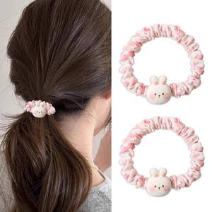 lot 20238 image: Easter Hair Ties Cute Cartoon Bunny Hair Scrunchies for Women Girls French Spring Hair Accessories Elastic Hair Tie Elegant Ponytail Holder Hair Rope for Hair Styling Headwear 2Pcs