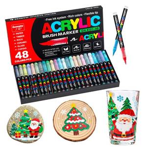 lot 20242 image: YOUQIWJ Acrylic Paint Markers Pens, 12 Vivid Colors Acrylic Markers Set,Direct Liquid Type, Stackable Color, Odorless Soft HeadMarkers for SchoolTooli Art Fabric and Creative Crafts (12)