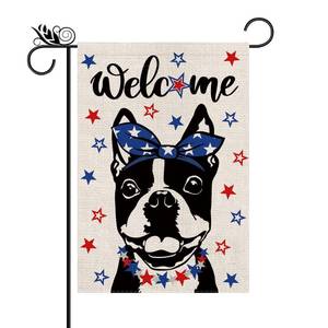 lot 20299 image: 4th of July Garden Flag Boston Terrier Dog Patriotic Stars Vertical Double Sided Welcome Fourth of July Independence Day Memorial Day Yard Outdoor Decorations 12.5x18 Inch