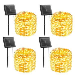 lot 20362 image: Solar String Lights Outdoor Waterproof, 4 Packs Total 132 Ft 400 LED Solar Fairy Lights with 8 Modes, Twinkle Solar Powered Outdoor Lights for Patio Yard Trees Wedding Christmas, Warm White
