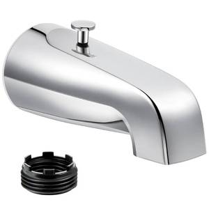 lot 20381 image: Enhon Tub Spout with Rear Diverter, Bathtub Spout Fitting 12-Inch or 34-Inch IPS, 5-14 Inch Length Bathroom Bathtub Faucet with Adapter, Chrome Finish