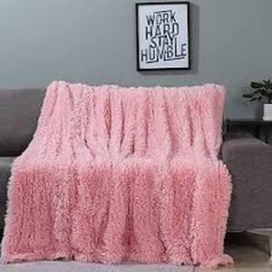lot 2395 image: Decorative Extra Soft Fuzzy Sofa Bedroom Pillow Peach Whip