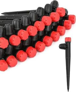 lot 6421 image: Garden Irrigation Drip Emitters with Red Caps