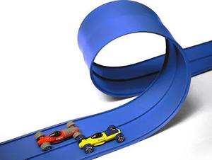 lot 9431 image: FT Classic Starter Set 19 Two-Lane Racing Track