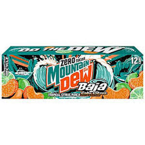 lot 9434 image: Mountain Dew Zero Sugar Tropical Citrus Punch 12-Pack 12 oz Cans