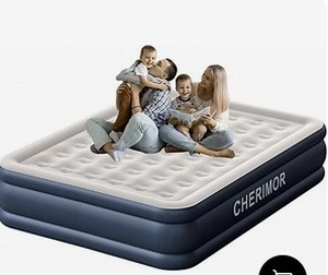 lot 5305 image: Cherimor Air Mattress Inflatable Bed with Built-in Pump
