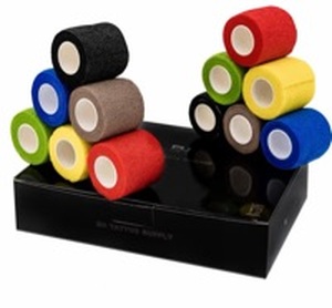 lot 2126 image: EH Tattoo Grip Tape 12-Pack Cohesive Elastic Bandage Wrap - Retail $8