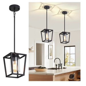 2 Pack Black Pendant Lights Kitchen Island, Modern Glass Kitchen Pendant Lighting Over Island Farmhouse Kitchen Hanging Light Fixtures for Dining Room Bathroom Hallway Foyer Lighting - Retail: $35